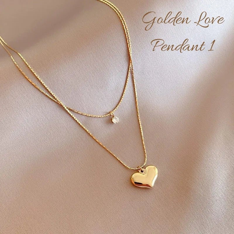 Golden Love Pendant - Marcelina - Shop